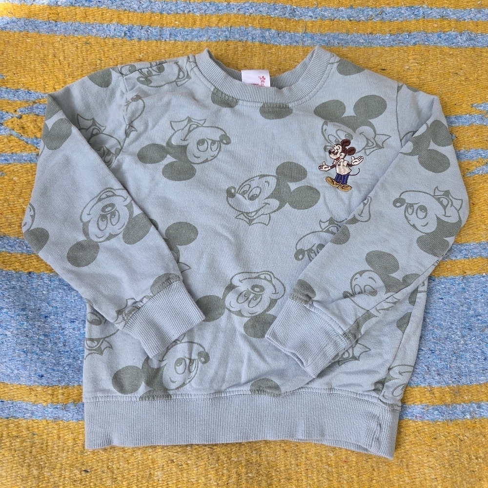 Disney Junior Mickey Mouse Embroidered Green Kids Sweatshirt 5T